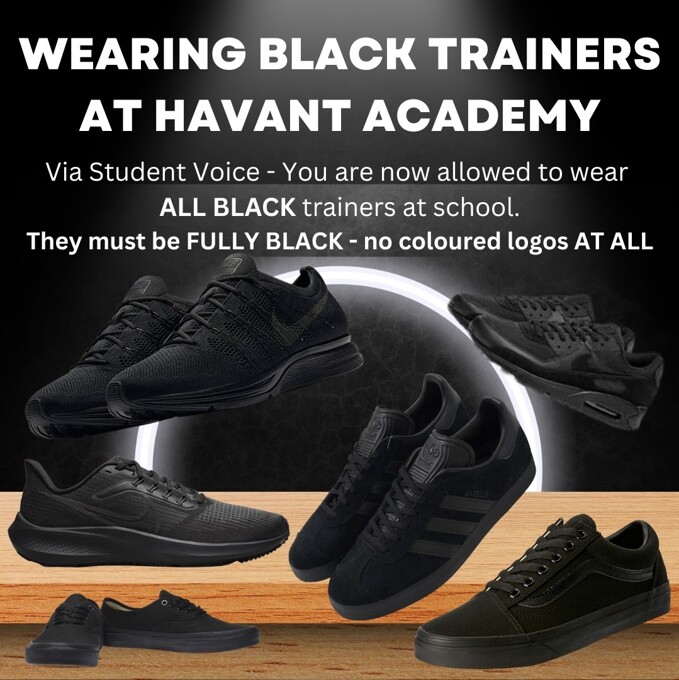 Havant black trainers