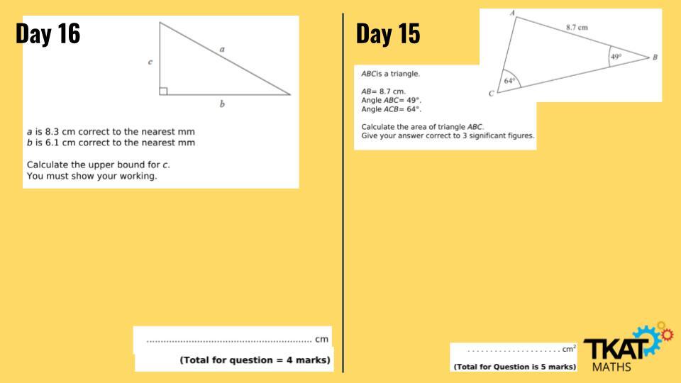 Tkat 100 day maths challenge higher 16
