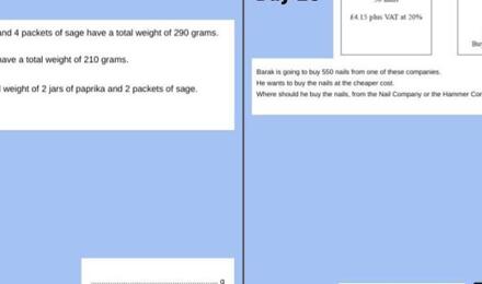 Tkat 100 day maths challenge foundation 30
